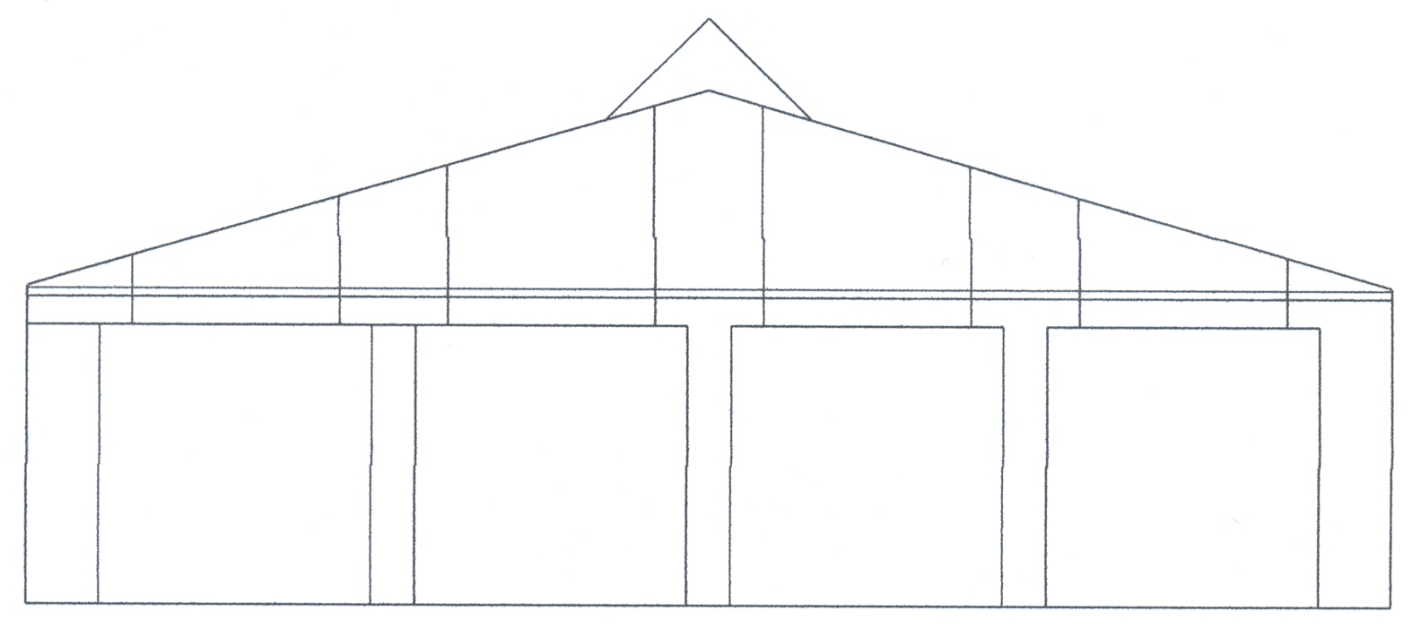 Planansicht der Seite in Richtung Bw gesehen